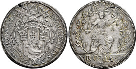 Innocenzo X (Giovanni Battista Pamphilj), 15 settembre 1644 – 7 gennaio 1655. 

Testone anno X, AR 9,54 g. INNOCENTIVS X – PON MAX AN X Stemma sormo...