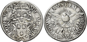 Sede Vacante (Camerlengo card. Antonio Barberini), 7 gennaio – 7 aprile 1655. 

Giulio 1655, AR 2,92 g. SEDE VACA – NTE MDCLV Stemma sormontato da p...