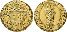 Clemente IX (Giulio Rospigliosi), 20 giugno 1667 – 9 dicembre 1669. 

Doppia, AV 6,68 g. CLEM IX – PONT MAX Stemma sormontato da triregno e chiavi d...