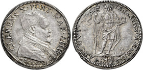Clemente X (Emilio Altieri), 29 aprile 1670 – 22 luglio 1676. 

Giulio anno IV/1673, AR 3,25 g. CLEMENS X PONT MAX A IIII Busto a d., con piviale or...