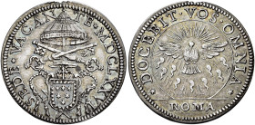 Sede Vacante (Camerlengo card. Paluzzo Paluzzi Altieri), 22 luglio – 21 settembre 1676. 

Giulio, AR 3,21 g. SEDE VACAN – TE MDCLXXVI Stemma sormont...