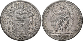 Innocenzo XI (Benedetto Odescalchi), 21 novembre 1676 – 12 agosto 1689. 

Piastra 1681, AR 31,77 g. INNOCENTIVS – XI PONT MAX Stemma sormontato da t...