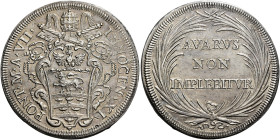 Innocenzo XI (Benedetto Odescalchi), 21 novembre 1676 – 12 agosto 1689. 

Mezza piastra anno VII, AR 15,92 g. INNOCEN XI – PONT M A VII Stemma sormo...