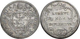 Innocenzo XI (Benedetto Odescalchi), 21 novembre 1676 – 12 agosto 1689. 

Mezza piastra anno VII, AR 15,88 g. INNOCEN XI – PONT M A VII Stemma sormo...