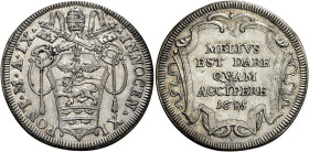 Innocenzo XI (Benedetto Odescalchi), 21 novembre 1676 – 12 agosto 1689. 

Testone anno IX/1685, AR 9,14 g. INNOCEN XI – PONT M A IX Stemma sormontat...