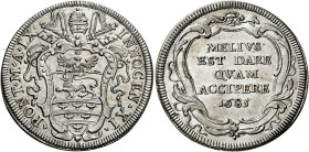 Innocenzo XI (Benedetto Odescalchi), 21 novembre 1676 – 12 agosto 1689. 

Testone anno IX/1685, AR 9,11 g. INNOCEN XI – PONT M A IX Stemma sormontat...