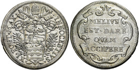 Innocenzo XI (Benedetto Odescalchi), 21 novembre 1676 – 12 agosto 1689. 

Testone, AR 9,08 g. INNOCENTIVS – XI PONT MAX Stemma sormontato da triregn...