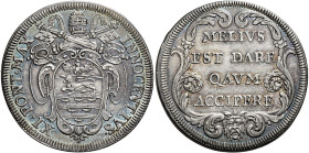 Innocenzo XI (Benedetto Odescalchi), 21 novembre 1676 – 12 agosto 1689. 

Testone, AR 9,12 g. INNOCENTIVS – XI PONT MAX Stemma sormontato da triregn...