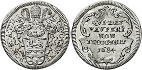 Innocenzo XI (Benedetto Odescalchi), 21 novembre 1676 – 12 agosto 1689. 

Giulio anno VIII/1684, AR 3,02 g. INNOCEN XI – PON M A VIII Stemma sormont...