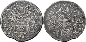 Innocenzo XI (Benedetto Odescalchi), 21 novembre 1676 – 12 agosto 1689. Bologna 

Scudo da 4 lire o 80 bolognini 1687, AR 24,13 g. INNOCENTIVS XI PO...