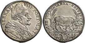 Alessandro VIII (Pietro Ottoboni), 6 ottobre 1689 – 1 febbraio 1691. 

Testone anno I/1689, AR 9,08 g. ALEXAN – VIII PONT M A I Busto a d., con cama...