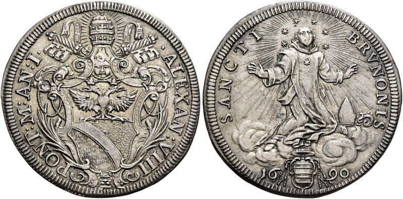 Alessandro VIII (Pietro Ottoboni), 6 ottobre 1689 – 1 febbraio 1691. 

Testone...