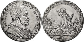 Innocenzo XII (Antonio Pignatelli), 12 luglio 1691 – 27 settembre 1700. 

Piastra anno VIII/1698, AR 32,02 g. INNOCEN – XII P M AN VIII Busto a d. c...