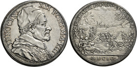 Innocenzo XII (Antonio Pignatelli), 12 luglio 1691 – 27 settembre 1700. 

Piastra anno VIII/1699, AR 31,90 g. INNOCEN – XII PONT M A VIII Busto, a d...