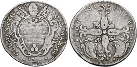 Clemente XIV (Giovanni Vincenzo Antonio Ganganelli), 19 maggio 1769 – 22 settembre 1774. Bologna 

Mezzo scudo da 2 lire anno V/1773, AR 11,51 g. CL...