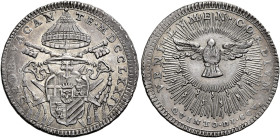 Sede Vacante (Camerlengo card. Carlo Rezzonico), 22 settembre 1774 – 15 febbraio 1775. 

Quinto di scudo 1774, AR 5,27 g. SEDE VACAN – TE MDCCLXXIV ...