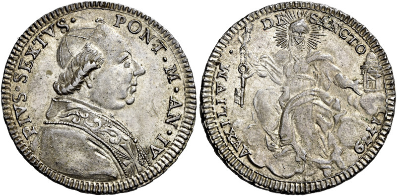 Pio VI (Giannangelo Braschi), 15 febbraio 1775 – 29 agosto 1799. 

Quinto di s...