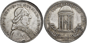 Pio VI (Giannangelo Braschi), 15 febbraio 1775 – 29 agosto 1799. Bologna 

Scudo romano anno VIII/1782, AR 26,33 g. PIVS VI PONT MAX AN VIII Busto a...