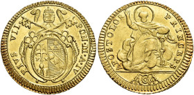 Pio VII (Gregorio Luigi Barnaba Chiaramonti), 14 marzo 1800 – 20 agosto 1823. 

Doppia anno IV, AV 5,48 g. Pagani 54a. Muntoni 1c. MIR 3035/17. Rara...