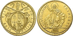 Pio VII (Gregorio Luigi Barnaba Chiaramonti), 14 marzo 1800 – 20 agosto 1823. 

Doppia anno XVIII, AV 5,47 g. PIVS VII – P•M•A•XVIII Stemma ovale, s...