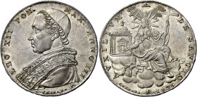 Leone XII (Annibale Sermattei della Genga), 28 settembre 1823 – 10 febbraio 1829. Bologna 

Scudo anno III/1825, AR 26,43 g. Pagani 117. Muntoni 14....