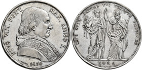 Pio VIII (Francesco Saverio Castiglioni), 31 marzo 1829 – 30 novembre 1830. 

Scudo anno I /1830, AR 26,38 g. Pagani 145. Muntoni 1. MIR 3084/1. Rar...