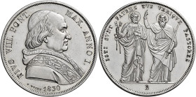 Pio VIII (Francesco Saverio Castiglioni), 31 marzo 1829 – 30 novembre 1830. Bologna 

Scudo romano anno I/1830, AR 26,18 g. Pagani 126. Muntoni 6. C...