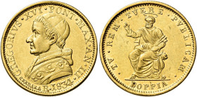Gregorio XVI (Bartolomeo Alberto detto Mauro Cappellari della Colomba), 2 febbraio 1831 – 1 giugno 1846. 

Doppia romana anno III /1834, AV 5,40 g. ...