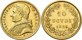 Gregorio XVI (Bartolomeo Alberto detto Mauro Cappellari della Colomba), 2 febbraio 1831 – 1 giugno 1846. 

Da 10 scudi anno V/1835, AV 17,34 g. Bolo...