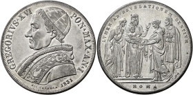Gregorio XVI (Bartolomeo Alberto detto Mauro Cappellari della Colomba), 2 febbraio 1831 – 1 giugno 1846. 

Scudo anno I/1831, AR 26,35 g. Pagani 198...