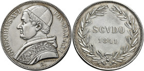 Gregorio XVI (Bartolomeo Alberto detto Mauro Cappellari della Colomba), 2 febbraio 1831 – 1 giugno 1846. 

Scudo anno XI/1841, AR 26,77 g. Pagani 20...