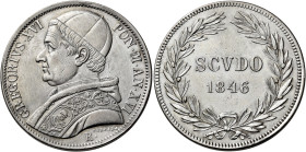 Gregorio XVI (Bartolomeo Alberto detto Mauro Cappellari della Colomba), 2 febbraio 1831 – 1 giugno 1846. 

Scudo anno XVI/1846, AR 26,87 g. Pagani 2...
