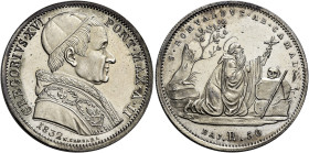 Gregorio XVI (Bartolomeo Alberto detto Mauro Cappellari della Colomba), 2 febbraio 1831 – 1 giugno 1846. 

Da 50 baiocchi anno II/1832, AR 13,21 g. ...