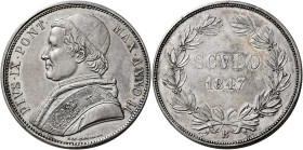 Pio IX (Giovanni Maria Mastai Ferretti), 16 giugno 1846 – 7 febbraio 1878. I periodo, 1846-1848 

Scudo anno II/1847, AR 26,74 g. Bologna. Pagani 24...