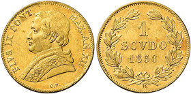 Pio IX (Giovanni Maria Mastai Ferretti), 16 giugno 1846 – 7 febbraio 1878. II periodo, 1849-1866 

Scudo anno XII/1858, AV 1,72 g. Pagani 381. MIR 3...