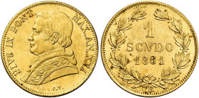 Pio IX (Giovanni Maria Mastai Ferretti), 16 giugno 1846 – 7 febbraio 1878. II periodo, 1849-1866 

Scudo anno XVI/1861, AV 1,73 g. Pagani 385. MIR 3...