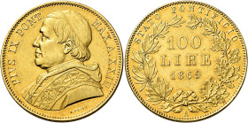 Pio IX (Giovanni Maria Mastai Ferretti), 16 giugno 1846 – 7 febbraio 1878. III periodo: monetazione decimale, 1866-1870 

Da 100 lire anno XXIII/186...