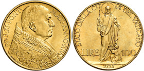Pio XI (Achille Ratti), 6 febbraio 1922 – 10 febbraio 1939. 

Da 100 lire anno XIV/1935. Pagani 618. Friedberg 283. q.Fdc
