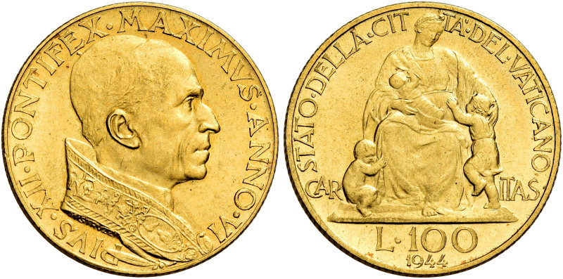 Pio XII (Eugenio Pacelli), 2 marzo 1939 – 9 ottobre 1958. 

Da 100 lire anno V...