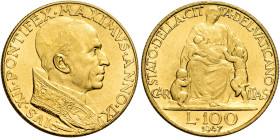 Pio XII (Eugenio Pacelli), 2 marzo 1939 – 9 ottobre 1958. 

Da 100 lire anno IX/1947. Pagani 713. Friedberg 287. Molto rara. q.Fdc
