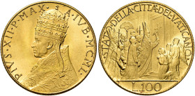 Pio XII (Eugenio Pacelli), 2 marzo 1939 – 9 ottobre 1958. 

Da 100 lire del Giubileo 1950 anno XII. Pagani 716. Friedberg 289. Fdc