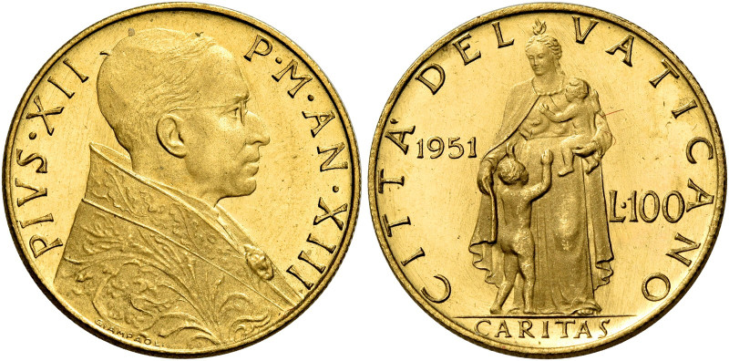Pio XII (Eugenio Pacelli), 2 marzo 1939 – 9 ottobre 1958. 

Da 100 lire anno X...