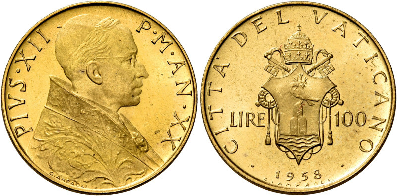 Pio XII (Eugenio Pacelli), 2 marzo 1939 – 9 ottobre 1958. 

Da 100 lire anno X...