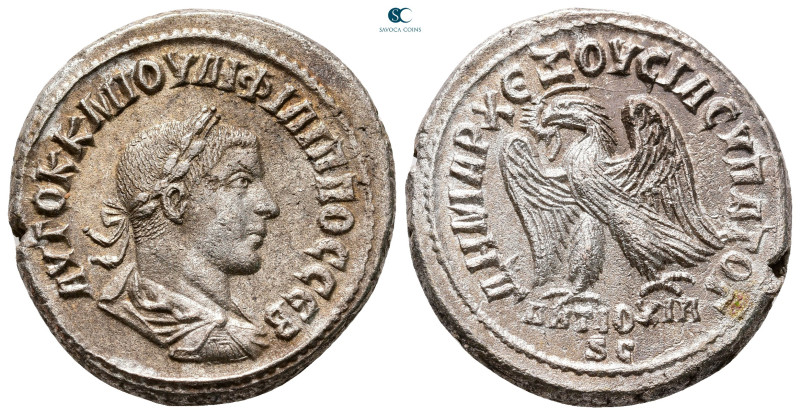 Seleucis and Pieria. Antioch. Philip II AD 247-249. 
Billon-Tetradrachm

27 m...