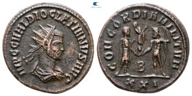 Diocletian AD 284-305. Cyzicus. Radiatus Æ