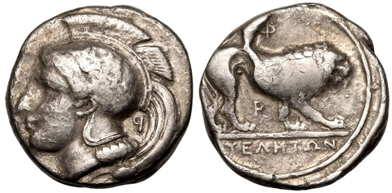 MAGNA GRAECIA. LUCANIA, VELIA. 
Silver didrachm, circa 340-334 BC. 
Obv: head ...