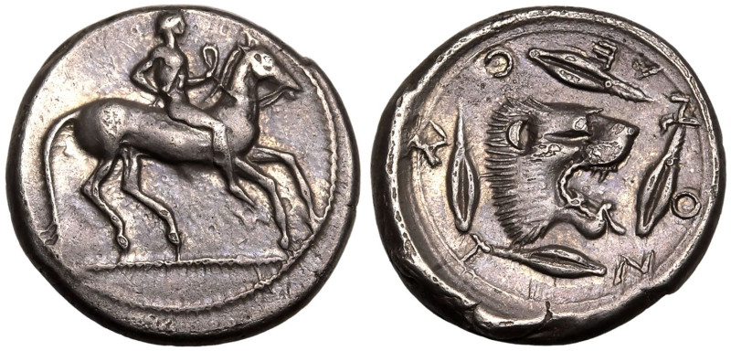 MAGNA GRAECIA. SICILY, LEONTINI. 
Silver didrachm, circa 476-466 BC. 
Obv: nud...