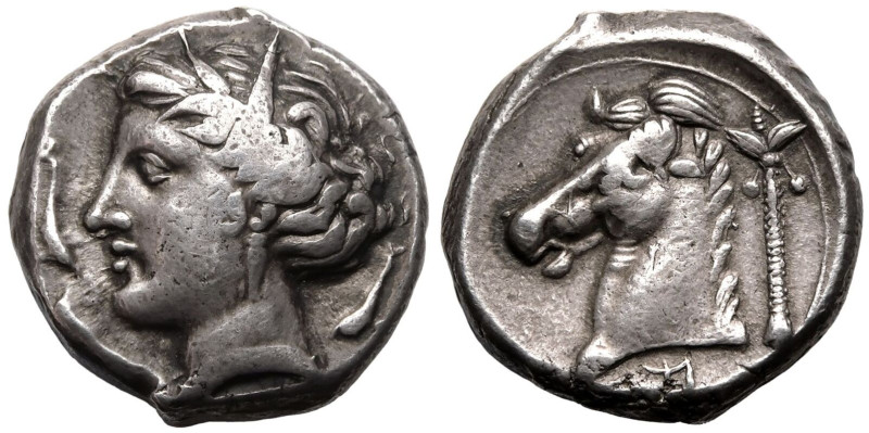 MAGNA GRAECIA. SICILY, SICULO-PUNIC, 'THE CAMP' (ENTELLA?). 
Silver tetradrachm...
