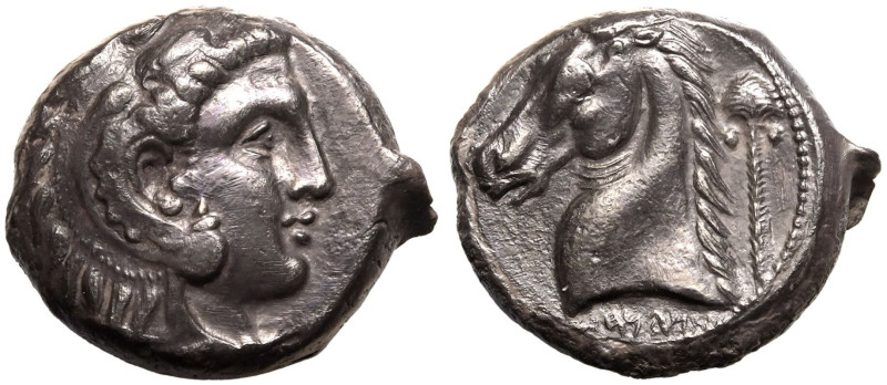 MAGNA GRAECIA. SICILY, SICULO-PUNIC, 'THE CAMP' (ENTELLA?). 
Silver tetradrachm...