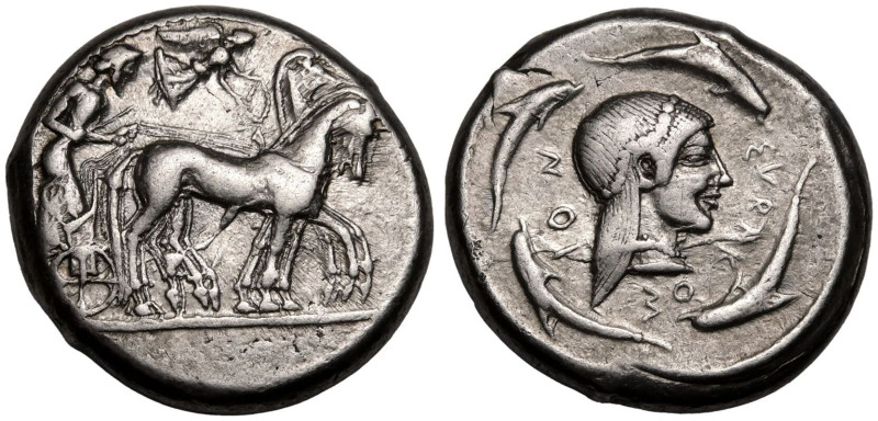 MAGNA GRAECIA. SICILY, SYRACUSE. temp. Gelon I & Deinomenid Tyranny. 
Silver te...